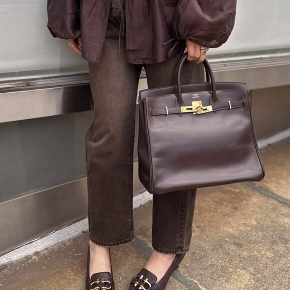 Hermes Birkin 35 Leather Handbag In Brown - Picture 14 of 16